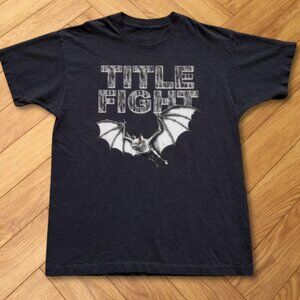 Black Title Fight Bat Graphic Tee Gothic Punk Band Shirt